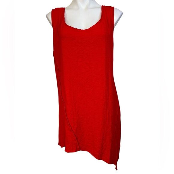 Ali Miles tunic plus size 2x red sleeveless asymmetrical hem - Picture 2 of 6